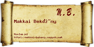 Makkai Bekény névjegykártya